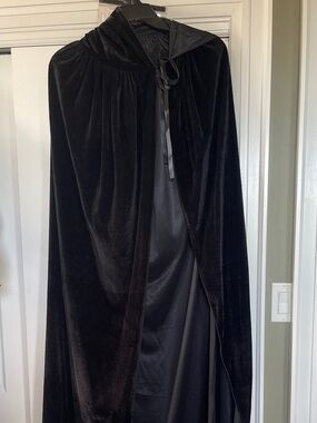 Black Velvet Hooded Cape